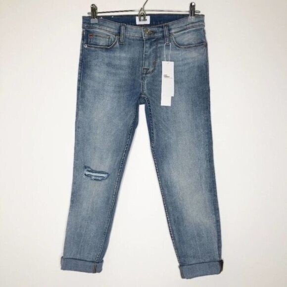 HUDSON Harkin Distressed Skinny Cropped Cuff Jeans - Size 26 - Picture 1 of 12